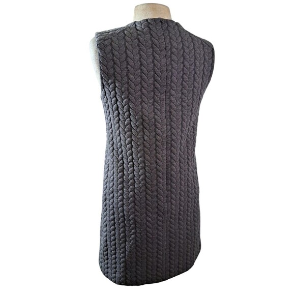 Cynthia Rowley Braided Cable Knit Dress Womens Size M Sleeveless Gray Preppy - Picture 4 of 6
